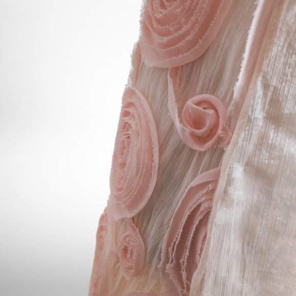 Sue Wong Beautiful Pink Rosette Roses Dress - Size 6 - Picture 10 of 12
